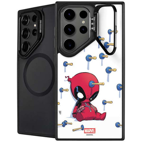 Marvel Deadpool Babypool Playing Galaxy S25 Ultra Kickstand Case